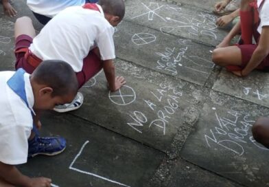 Niños de la escuela especial Augusto César Sandino protagonizan jornada educativa contra las drogas